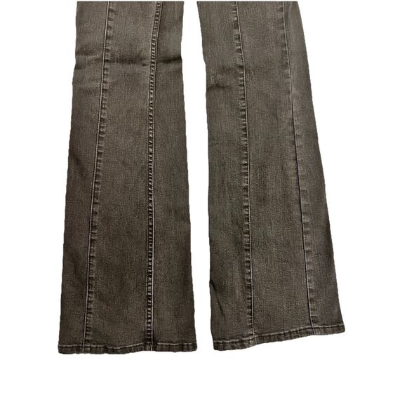 We The Free People Flare‎ Jean Size 26 Black Denim Bell Bottom Stretch Pull On - Picture 3 of 10